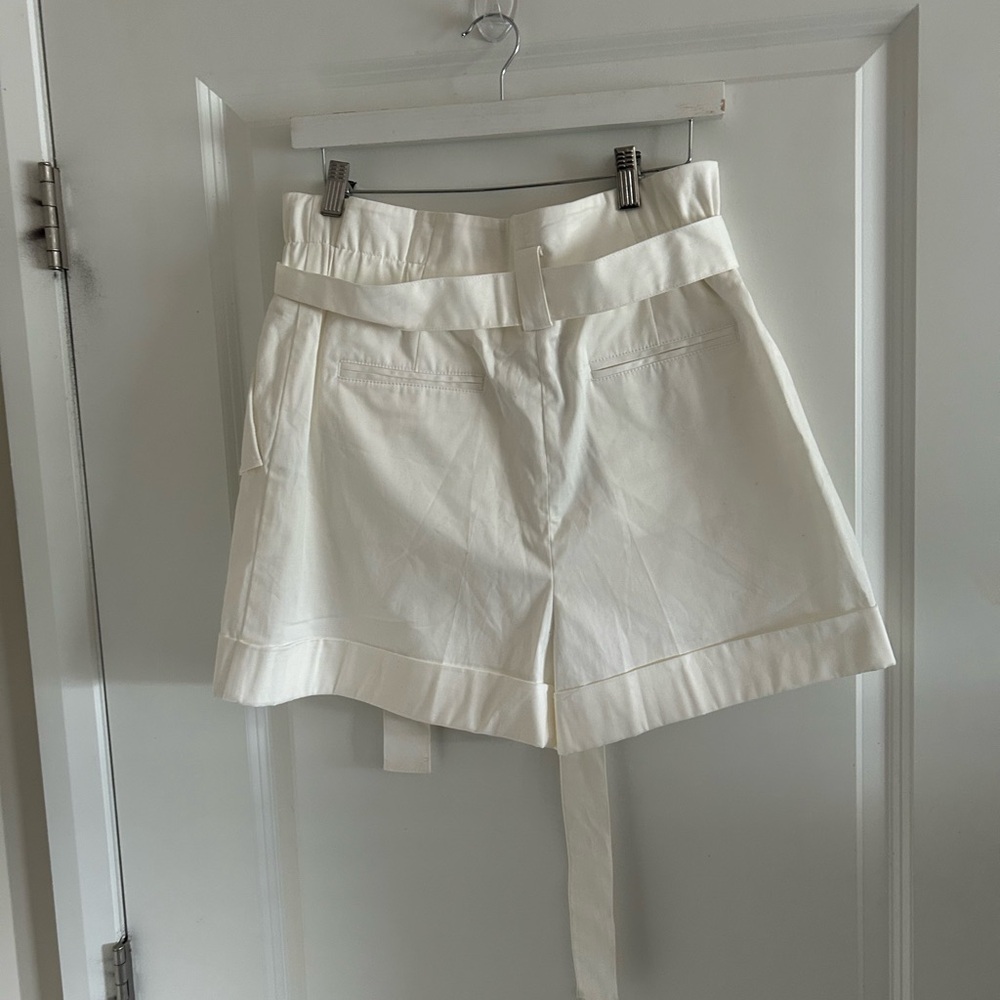Reiss Ivory High-Waist Tie-Belt Shorts - Picture 7 of 9